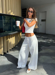 Naylor Mid Rise Wide Leg Jeans Cream