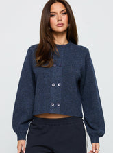 Kammi Button Up Cardigan Navy