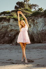 Cara Floral Eyelet Flutter Sleeve Babydoll Mini Dress