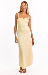 Ely Yellow Lace Maxi Formal Dress