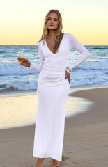 Grayson White Long Sleeve Maxi Dress