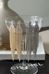 Serena Rhinestone Tassle Drop Studs