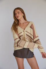 Alden Stripe Knit Button Up Cardigan