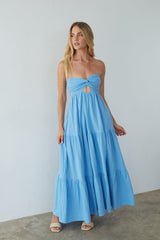 Della Twist Linen Maxi Dress