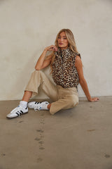 Juvia Leopard Print Puffer Vest