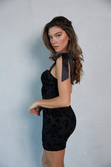 Maria Velvet Burnout Bodycon Mini Dress