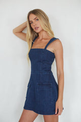 Mellie Denim Romper Mini Dress