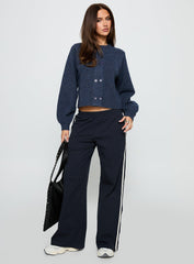 Kammi Button Up Cardigan Navy