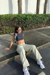 Lydia Contrast Seam Parachute Pants