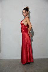 Illianna Open Back Satin Maxi Dress