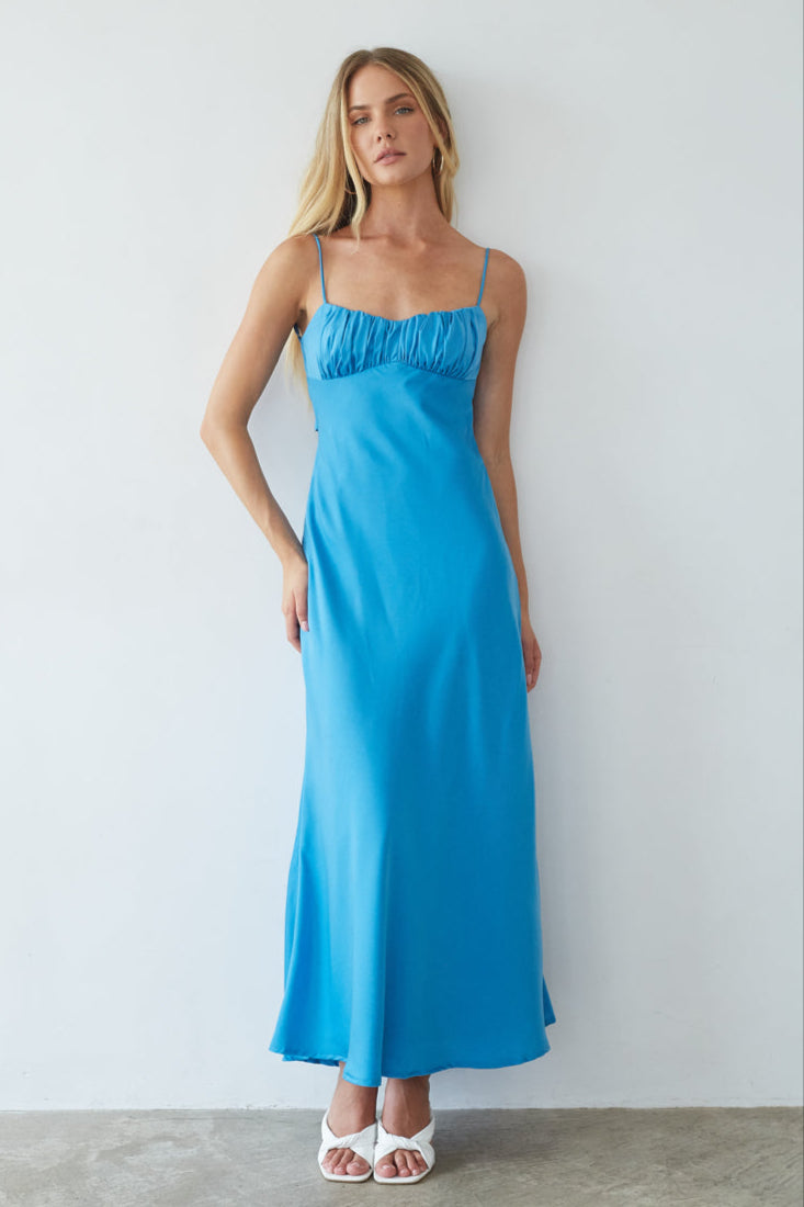 Andie Open Back Satin Maxi Dress