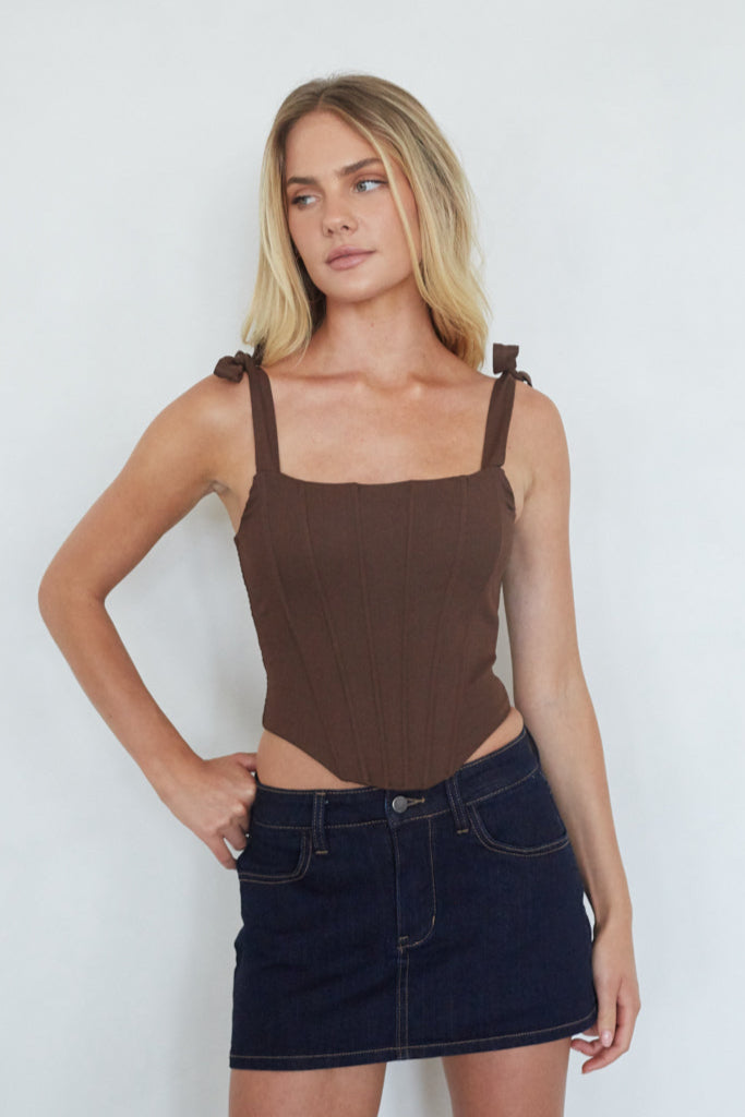 Serenity Bow Strap Corset Top