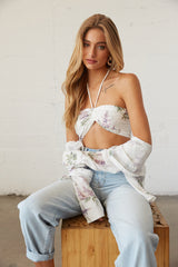 Loretta Floral Halter Crop Top