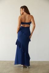 Jana Ruffle Open Back Maxi Dress