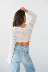 Monae Pointelle Knit Crop Top